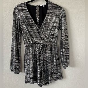 Women’s black silver romper OSFM